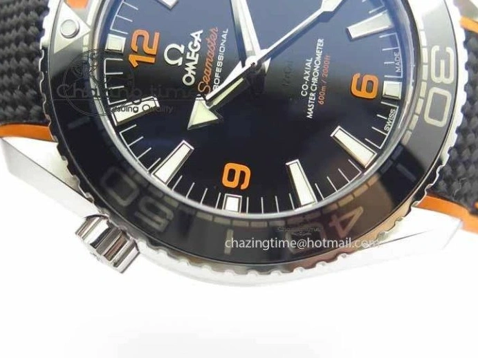 0417 Resilient Planet Ocean 2016 43.5mm SS OM 1:1 Best Edition Black Dial On Black Nylon Strap A 8167